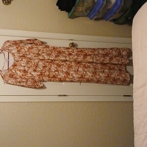 Nine West, XXL, slits on both sides,  different shades of orange,  maxi dress